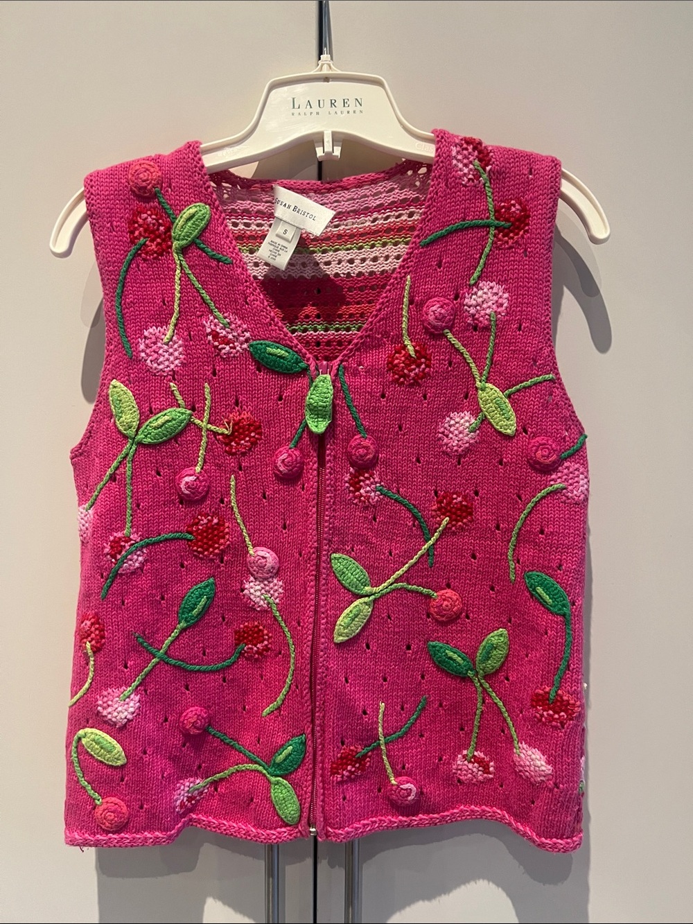 Vintage Susan Bristol Cherry Vest